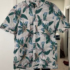 White and Green Hawaiian Shirt